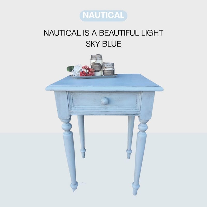 Colorantic | NAUTICAL Furniture Chalk Based Paint for DIY, Cabinets, Glass - Multi-Surface Craft Paint- Non-Toxic | LIGHT BABY BLUE Decorative Painting for Wax Finish Wood Waverly (8 oz (Pack of 1), - Image 2